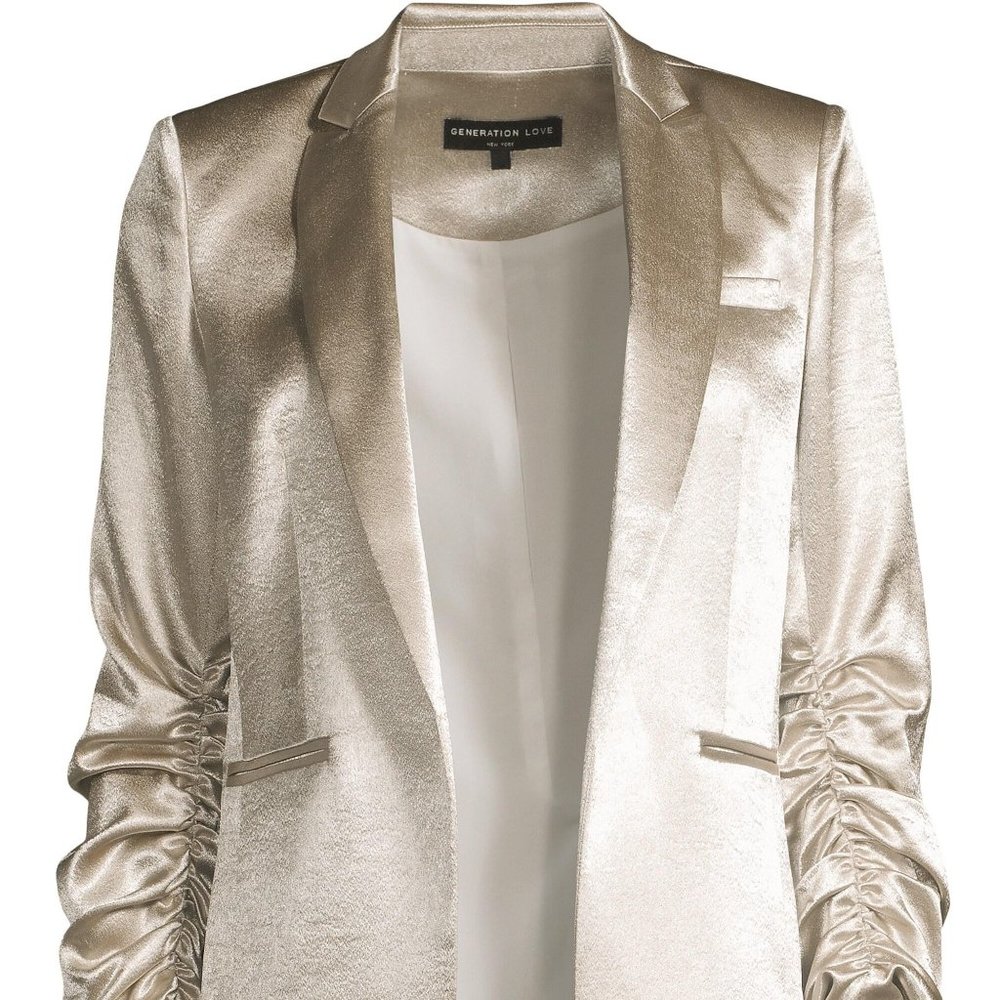 ** ISO Generation Love Fabien Satin Blazer (Champagne, XS) **